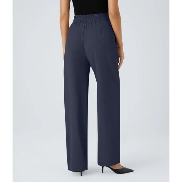 NWT Size Sm (Tall) Halara High Waisted Button Zipper Side Pocket Shirred Straig - Picture 2 of 2